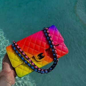 Chanel 2023 Medium Rainbow Double Flap